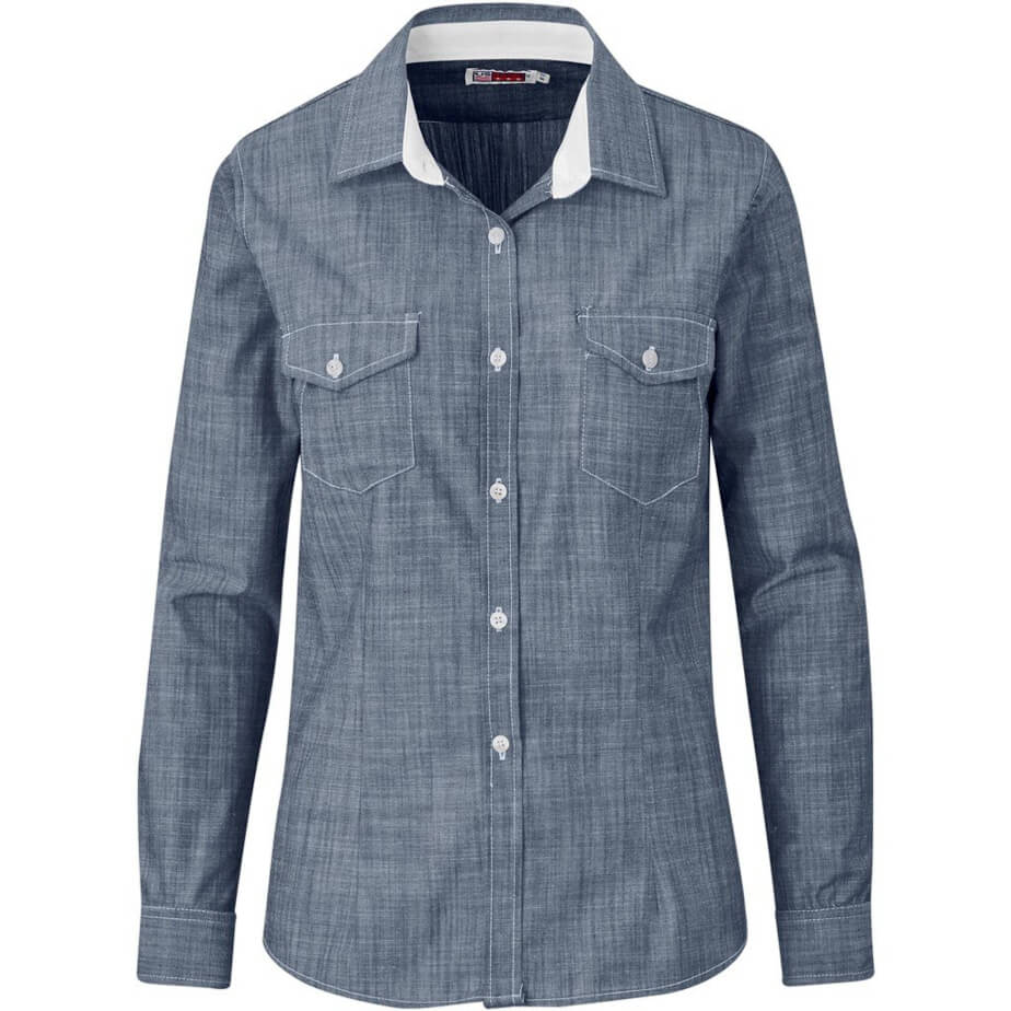 Ladies Long Sleeve Windsor Shirt Navy